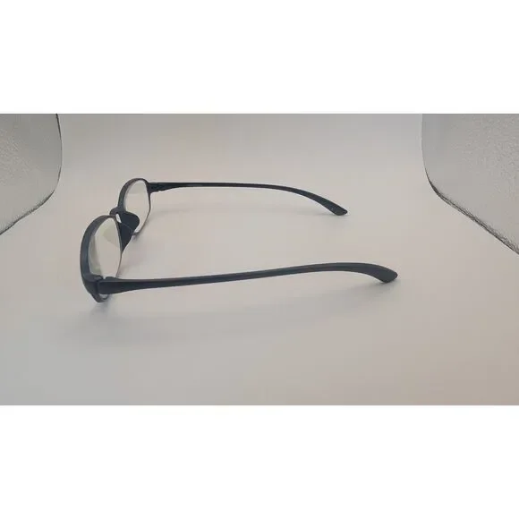 Black Reading Glasses +2.5 Rectangular Frame Plastic Lightweight Readers Unisex - Picture 3 of 4